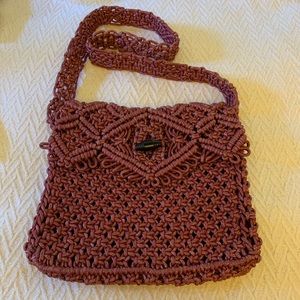 Cute pink macramae purse